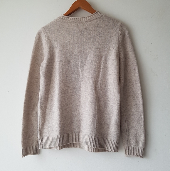 TELLRIDE Tan Knitted Pullover Lambswool Fox Sweater - Picture 8 of 8